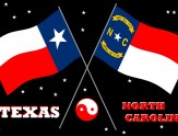 Texas and North Carolina Flags compared