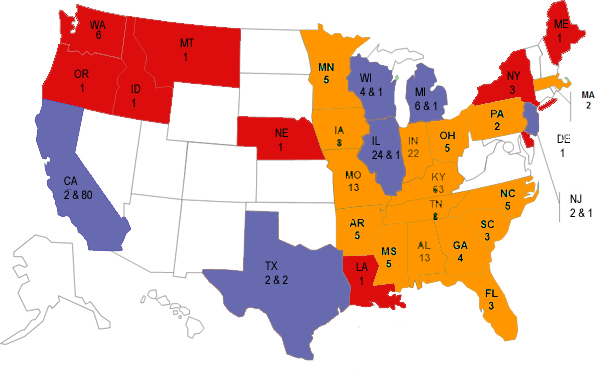 new jersey and texas